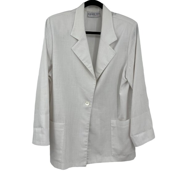 Bedford Fair Jackets & Blazers - Bedford Fair Blazer Jacket 16 White Button Down Pockets